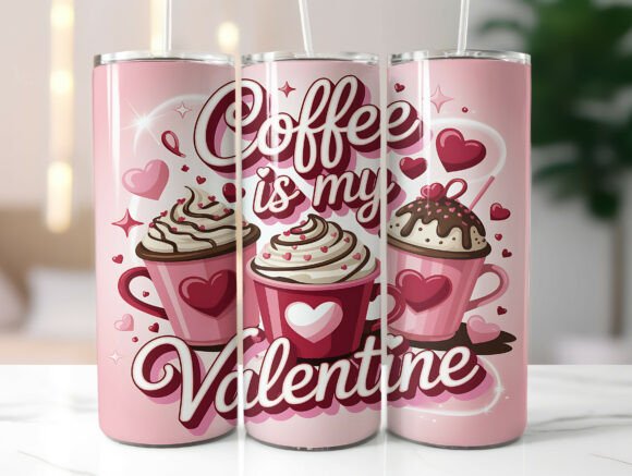 Download Coffee is My Valentine 20oz Tumbler Wrap - Coffee is my valentine Collection