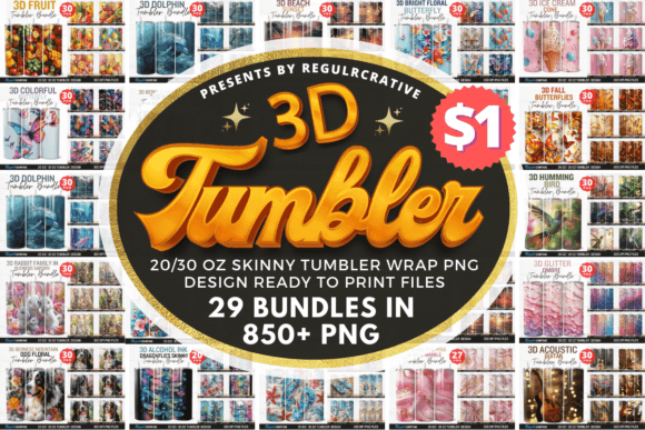 Download 3D Tumblers Wraps Mega Bundle - Tumblers Collection